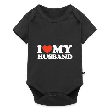 J’aime ma chemise coeur de mari - Body à manches courtes Premium Bébé - noir - Devant