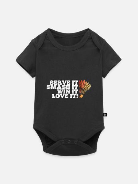Badminton - Baby Premium Kurzarmbody - Schwarz