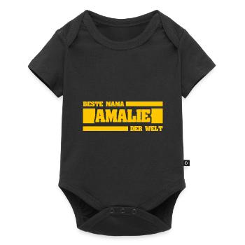 Mama Amalie - Baby Premium Kurzarmbody - Schwarz - Vorne