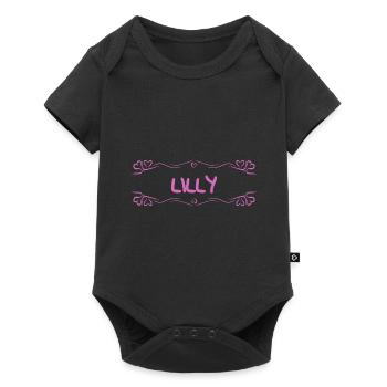Name Lilly - Baby Premium short-sleeve bodysuit - black - Front