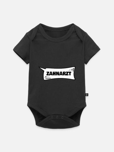 Sprechblase Zahnarzt - Baby Premium Kurzarmbody - Schwarz