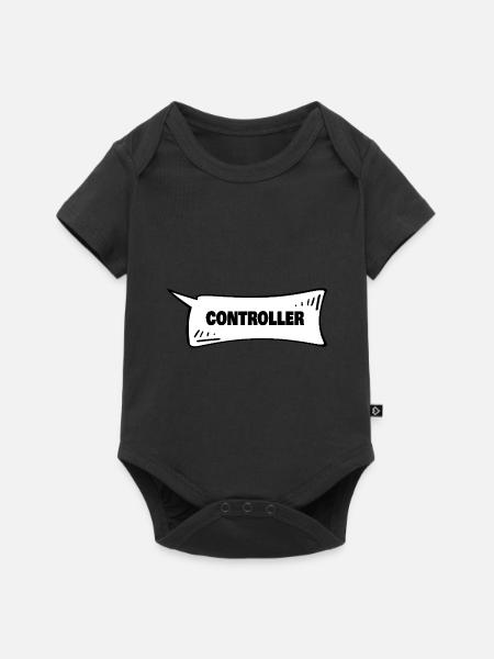 Sprechblase Controller - Baby Premium Kurzarmbody - Schwarz