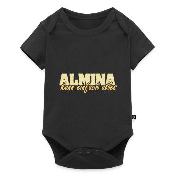 Motto Almina - Baby Premium Kurzarmbody - Schwarz - Vorne