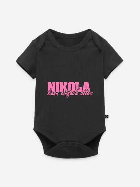 Frau Nikola - Baby Premium Kurzarmbody - Schwarz
