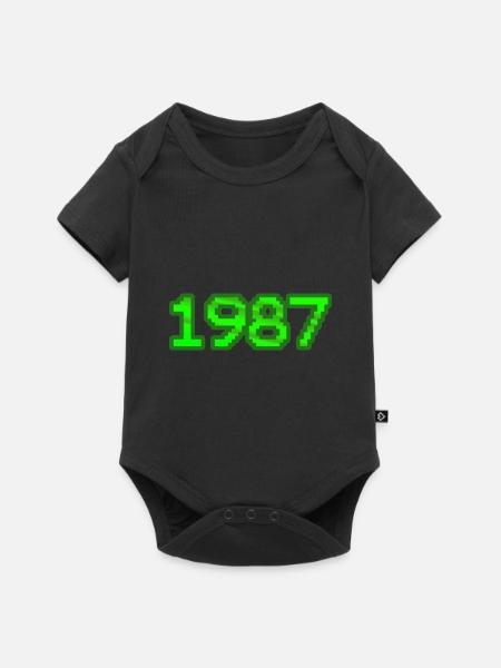 1987 - Baby Premium Kurzarmbody - Schwarz