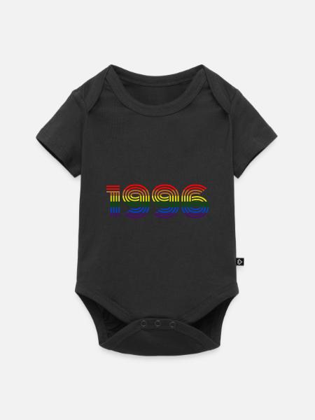 Arc-en-ciel 1996 - Body à manches courtes Premium Bébé - noir