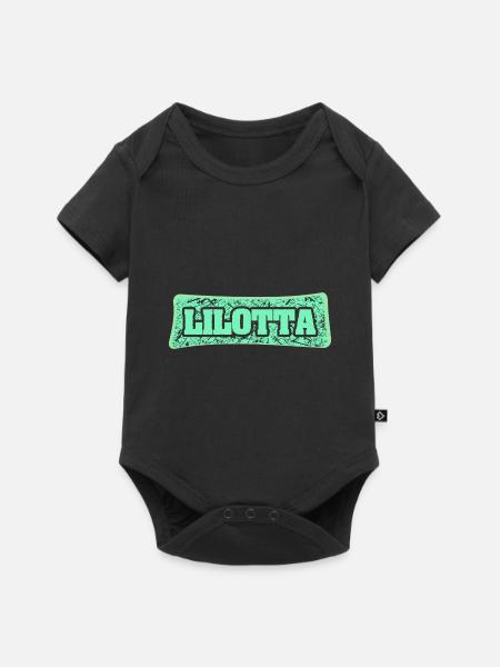 Geschenk für Lilotta - Baby Premium Kurzarmbody - Schwarz