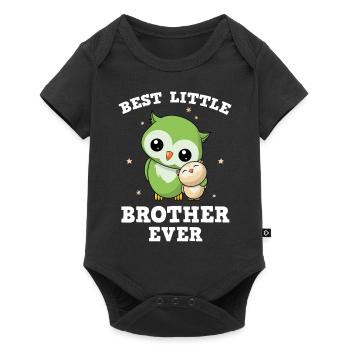 Best Little Brother Ever - Little owl brother - Baby Premium short-sleeve bodysuit - black - Front
