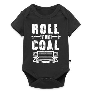 Rolled coal design for diesel drivers - Baby Premium short-sleeve bodysuit - black - Front