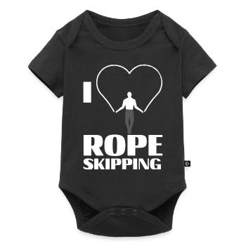 Ich liebe Seilspringen Design für Seilspringer - Baby Premium Kurzarmbody - Schwarz - Vorne