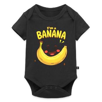 Autocollant Banane Costume de Carnaval - Body à manches courtes Premium Bébé - noir - Devant