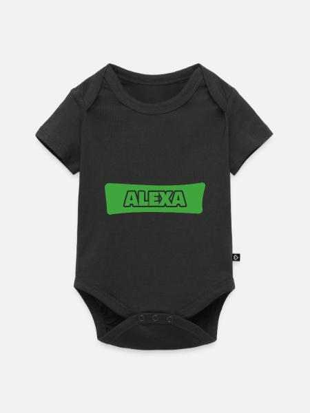 Alexa als Geburt - Baby Premium Kurzarmbody - Schwarz