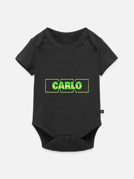 Geschenk für Carlo - Baby Premium Kurzarmbody - Schwarz