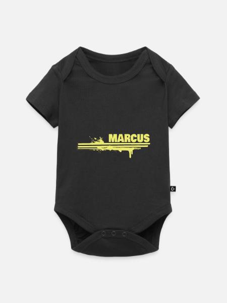 Geschenk für Marcus - Baby Premium Kurzarmbody - Schwarz
