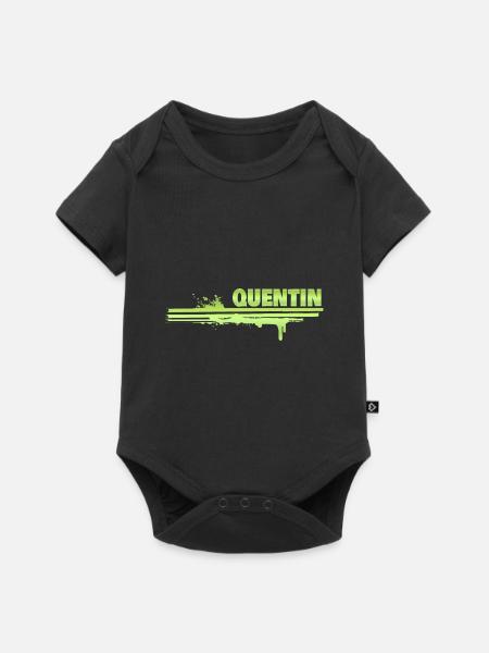 Quentin als Farbklecks - Baby Premium Kurzarmbody - Schwarz