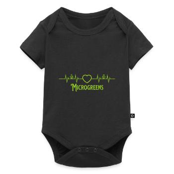 Microgreens Gärtner Landwirt Gärtner Microgreen - Baby Premium Kurzarmbody - Schwarz - Vorne