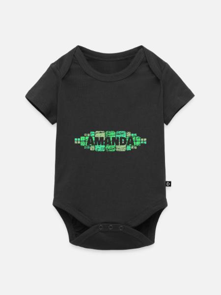 Amanda - Baby Premium Kurzarmbody - Schwarz