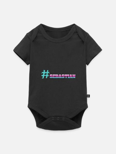 Sebastian - Baby Premium Kurzarmbody - Schwarz