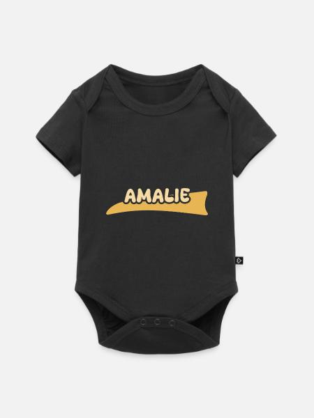 Vorname Amalie - Baby Premium Kurzarmbody - Schwarz
