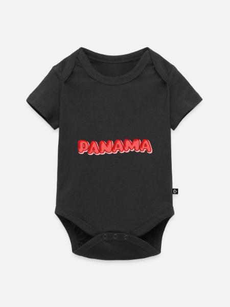 Panama als Urlaub - Baby Premium Kurzarmbody - Schwarz