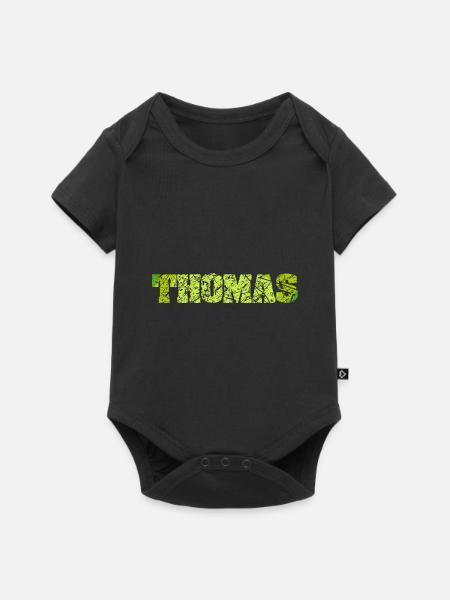 Cadeau voor Thomas - Premium babyrompertje met korte mouwen  - zwart