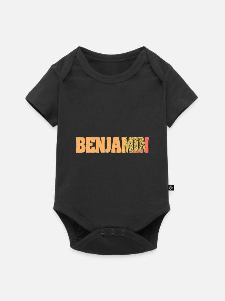 Geschenk für Benjamin - Baby Premium Kurzarmbody - Schwarz