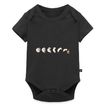Cat, Hunger, Mouse, Burger, Fast Food, Kid - Baby Premium short-sleeve bodysuit - black - Front