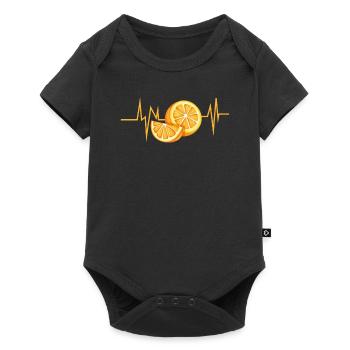 Tangerine fruit heartbeat gift gift - Baby Premium short-sleeve bodysuit - black - Front