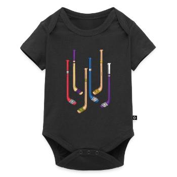 Hockey Stick Hockey Retro Hockey Stick Gift - Baby Premium short-sleeve bodysuit - black - Front