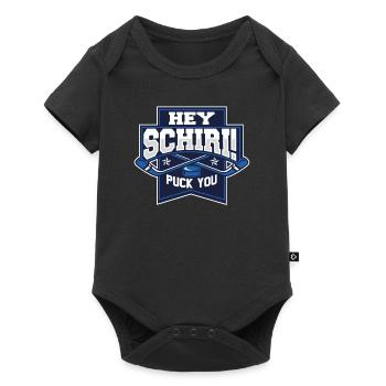 Eishockey Hockeyspieler Schiri Hockey Geschenk - Baby Premium Kurzarmbody - Schwarz - Vorne