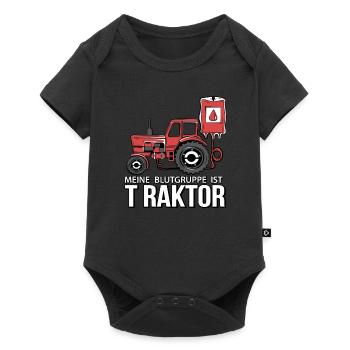Landwirt Bauer Traktor Landmaschinen DDR Geschenk - Baby Premium Kurzarmbody - Schwarz - Vorne