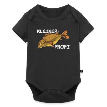 Kleiner Prof Fische Angeln Kinder Karpfen Fischen - Baby Premium Kurzarmbody - Schwarz - Vorne