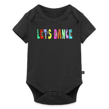 Cute Let's Dance Motivational Text Illustrated - Baby Premium short-sleeve bodysuit - black - Front