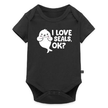 Seal - I love seals, ok? - Baby Premium short-sleeve bodysuit - black - Front