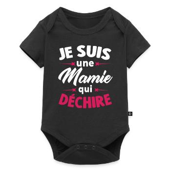 Je suis une mamie qui déchire - Body à manches courtes Premium Bébé - noir - Devant