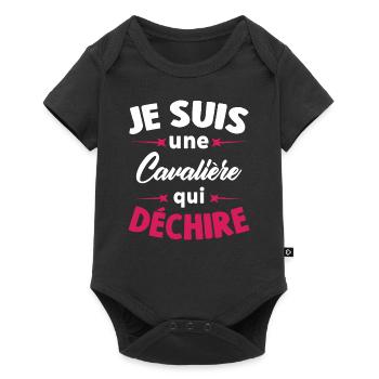 Je suis une Cavalière qui déchire - Body à manches courtes Premium Bébé - noir - Devant