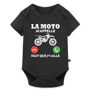 La moto m'appelle...faut que j'y aille ! - Body à manches courtes Premium Bébé - noir - Devant