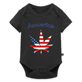 United States of America, USA, America - Baby Premium Kurzarmbody - Schwarz - Vorne