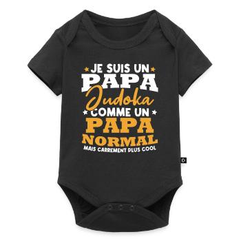 Je suis un papa judoka - Body à manches courtes Premium Bébé - noir - Devant