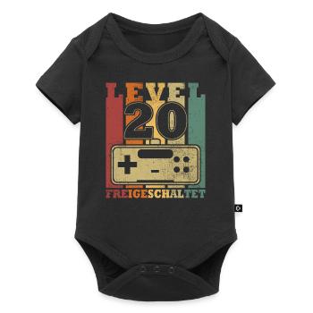 Level 20 Freigeschaltet - Baby Premium Kurzarmbody - Schwarz - Vorne