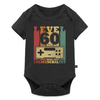 Level 60 Freigeschaltet - Baby Premium Kurzarmbody - Schwarz - Vorne