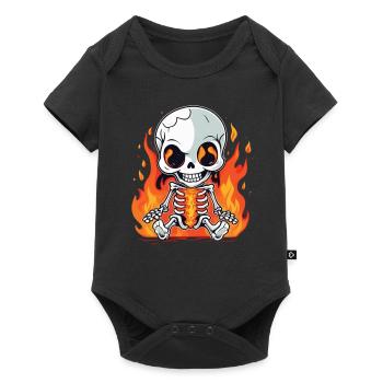 Squelette de feu - Body à manches courtes Premium Bébé - noir - Devant