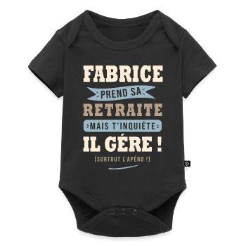 Fabrice humour retraite cadeau retraité - Body à manches courtes Premium Bébé - noir - Devant