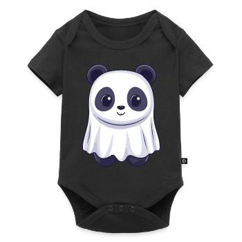 Panda Halloween Comic Geist - Baby Premium Kurzarmbody - Schwarz - Vorne
