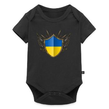 Ukraine Drapeau Gold Crest 014 - Body à manches courtes Premium Bébé - noir - Devant