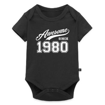 Awesome since 1980 Birthday Birthday Birthday - Baby Premium short-sleeve bodysuit - black - Front