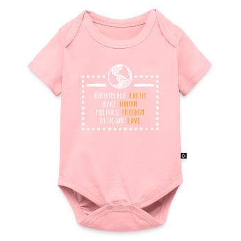 Paix mondiale pour un monde en paix - Body à manches courtes Premium Bébé - rose - Devant