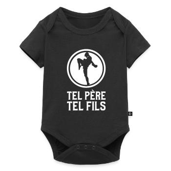 Tel Père Tel Fils Boxeur Cogneur Boxer Présent - Body à manches courtes Premium Bébé - noir - Devant