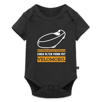Liegerad & Velomobil Sprüche - Baby Premium Kurzarmbody - Schwarz - Vorne