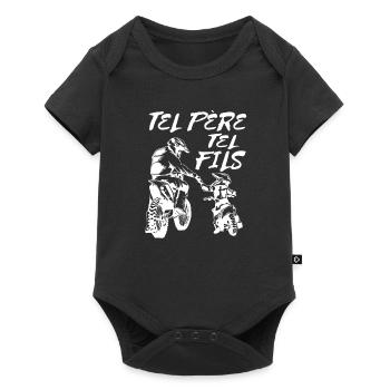 Motocross Tel Pere Tel Fils Moto - Baby Premium Kurzarmbody - Schwarz - Vorne